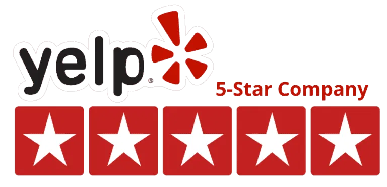 Yelp 5 star company logo.